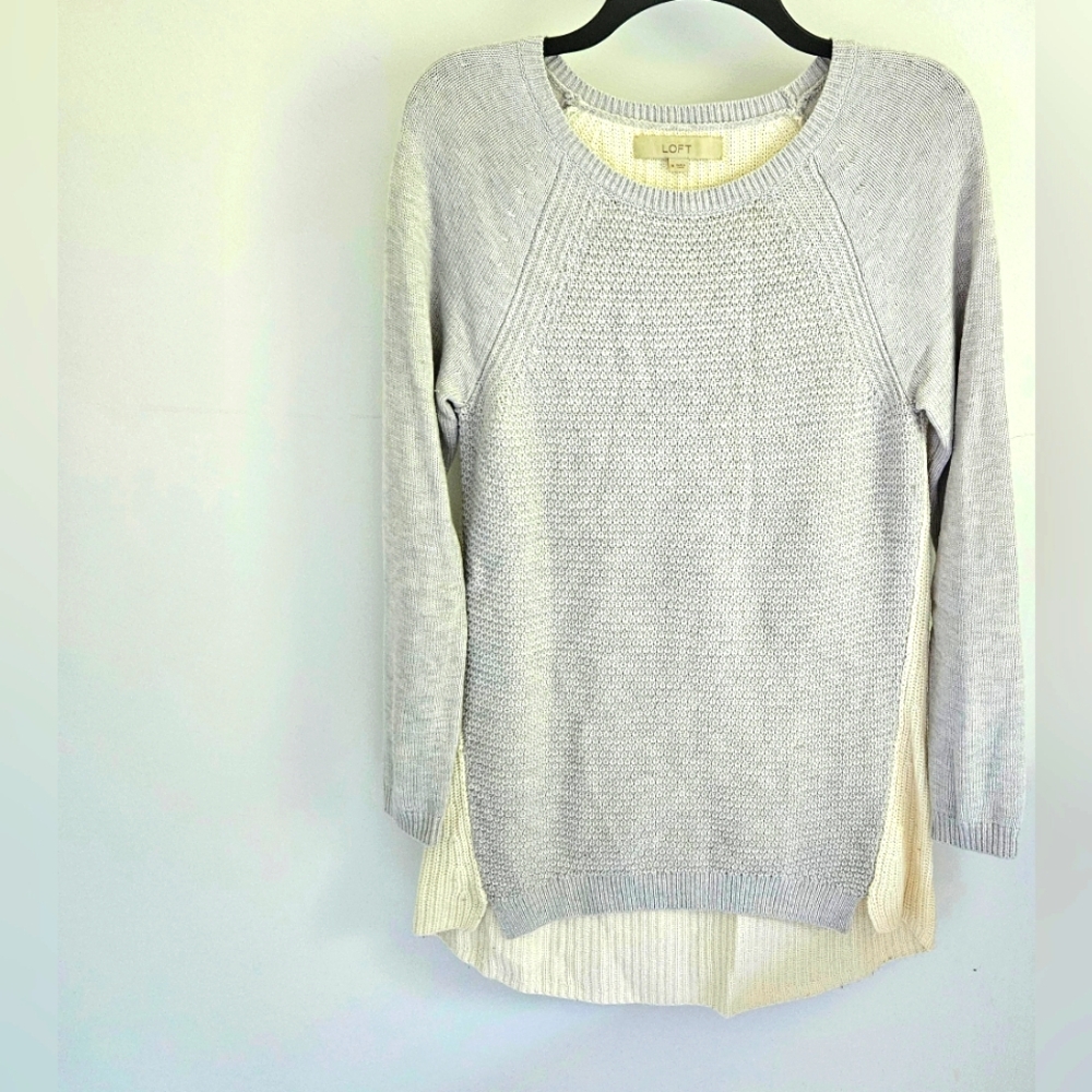 Loft Sweater Two Tone Gray And White